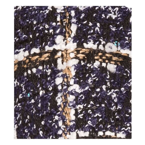 Likely Multi Tweed Bouclé Jewel Tartan Plaid Mini Dress Navy Blue 2 - Picture 6 of 10